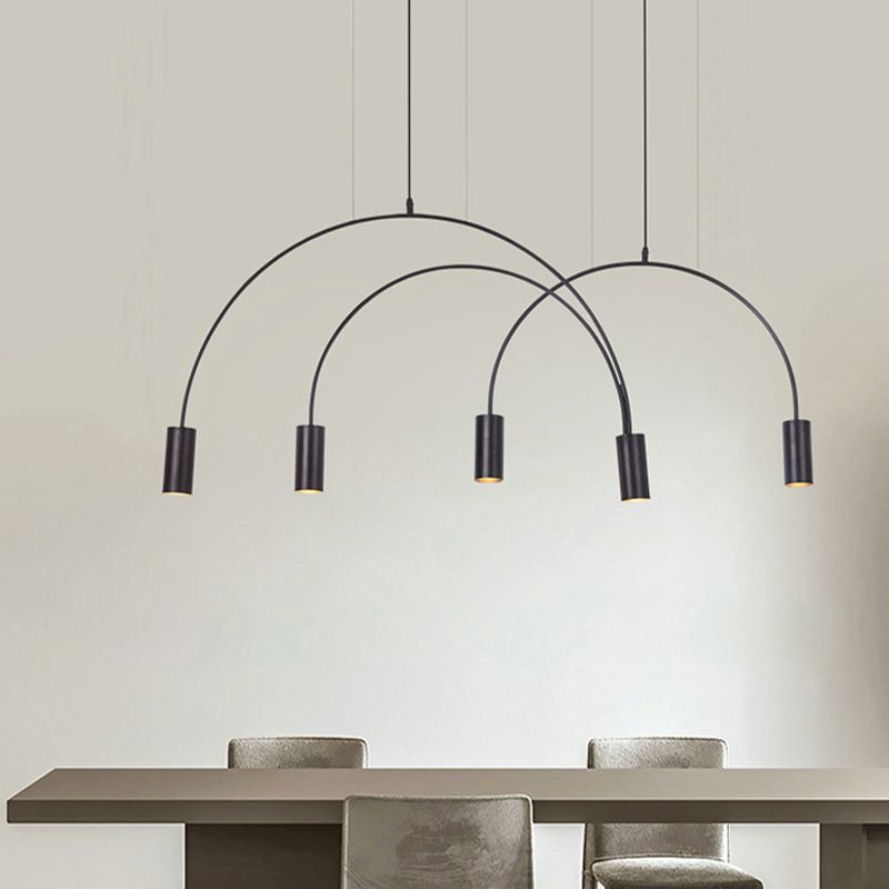 Lampadari cilindrici Isola Luci a sospensione Luci a sospensione contemporanea per il metallo dell'isola da cucina