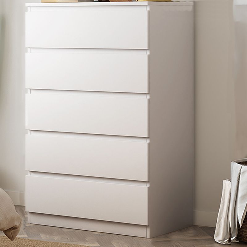 Contemporary White Storage Chest Dresser Wood Bedroom Dresser