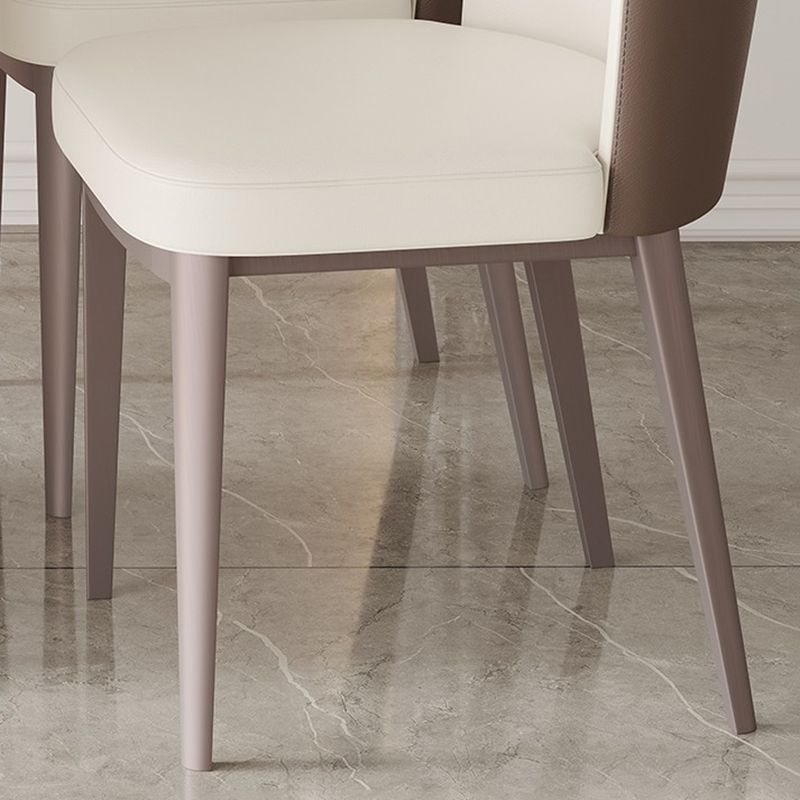 Kitchen Home Upholstered Dining Chair Leather Wingback Armless Chair