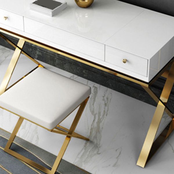 White Mirror and Drawers Included Glam Vanity Dressing Table Set