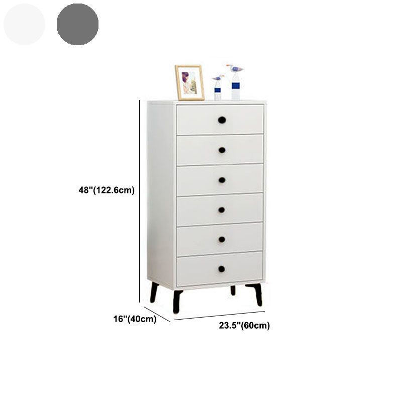 Bedroom Wood Storage Chest Contemporary Vertical Soft-Close Dresser with Drawers