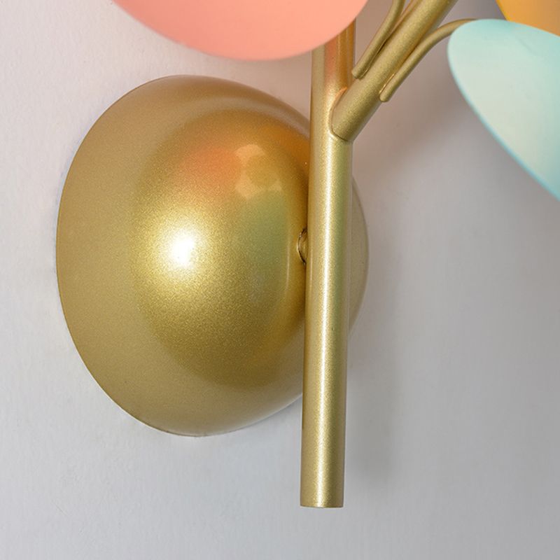 Macaron Ball Shade Wall Sconce Metal 1 Light Sconces for Bedroom