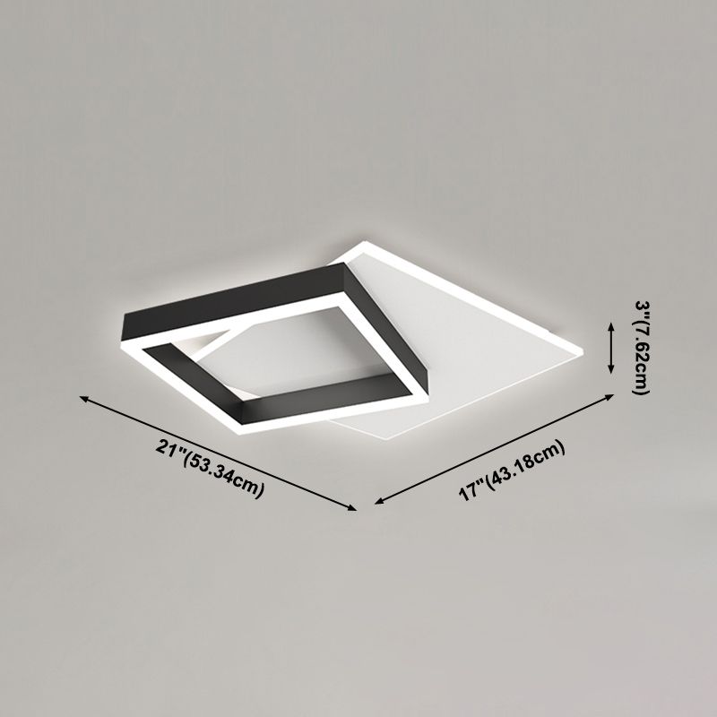 Lámpara LED negra de montaje empotrado, luz de techo de estilo moderno para sala de estar y dormitorio