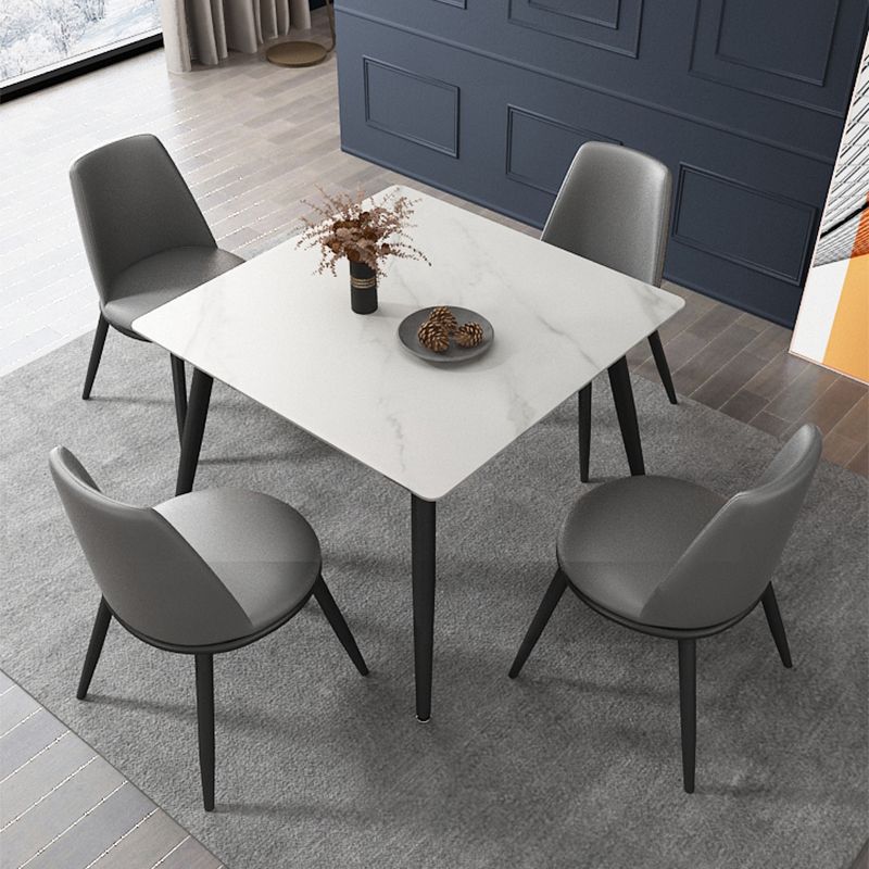 Industrial Style Stone Dining Table 4 Legs Dining Site Table for Dining Room