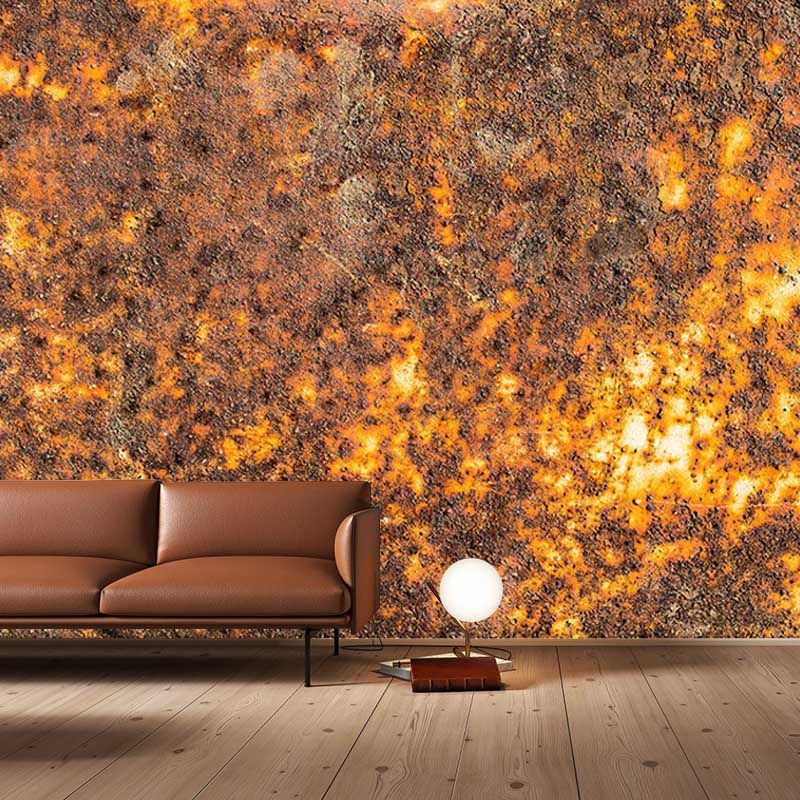 Industrial Style Metal Murals Wallpaper for Bedroom, Custom Size Available