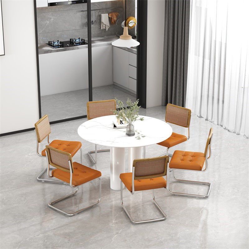Mesa de comedor de doble pedestal de piedra mesa de comedor estilo simplicidad para el hogar