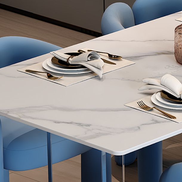 Sintered Stone Dining Table Modern Rectangle Dining Table with Acrylic Base for Home