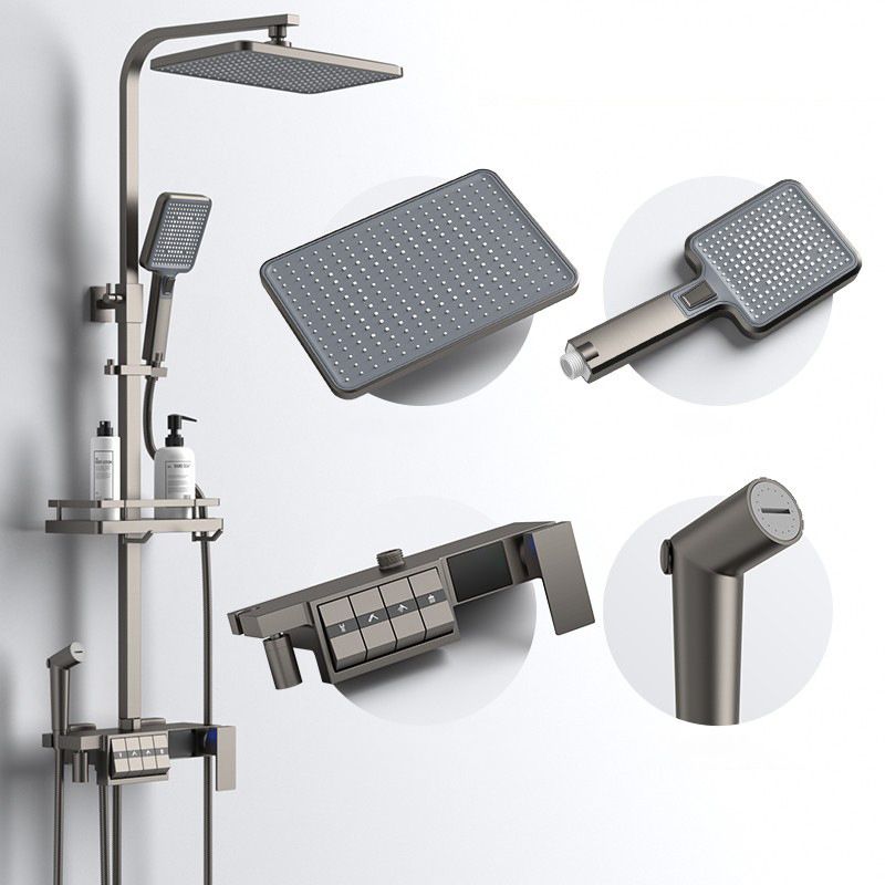 Modern Adjustable Spray Pattern Water Flow Shower Faucet Shower Hose Shower System on Wall