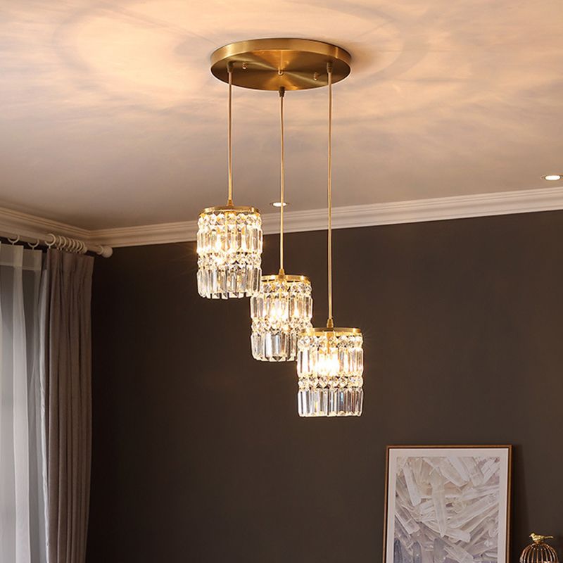 Contemporary Style Hanging Light Crystal Pendent Lighting Fixture for Living Room