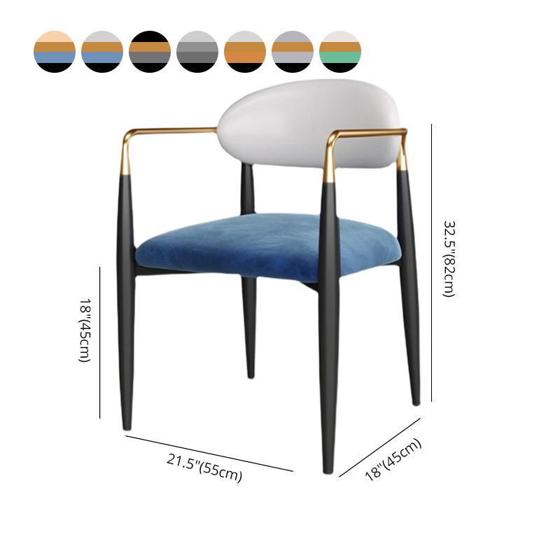 Metalen stoelen in Scandinavische stijl Set keuken eetkamer open achterste stoel