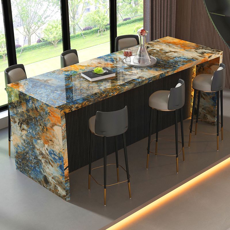 Modern Style Stone Rectangle Bar Wine Table Table for Living Room