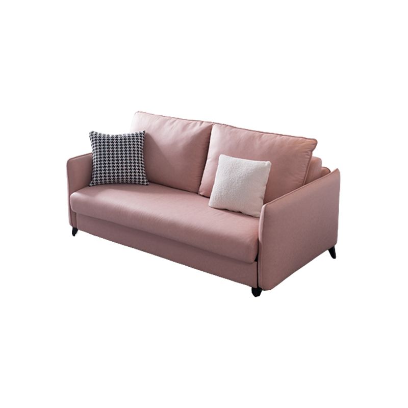 Solid Color Sofa Bed Leather Sofa Square Arm Sofa Bed for Apartment