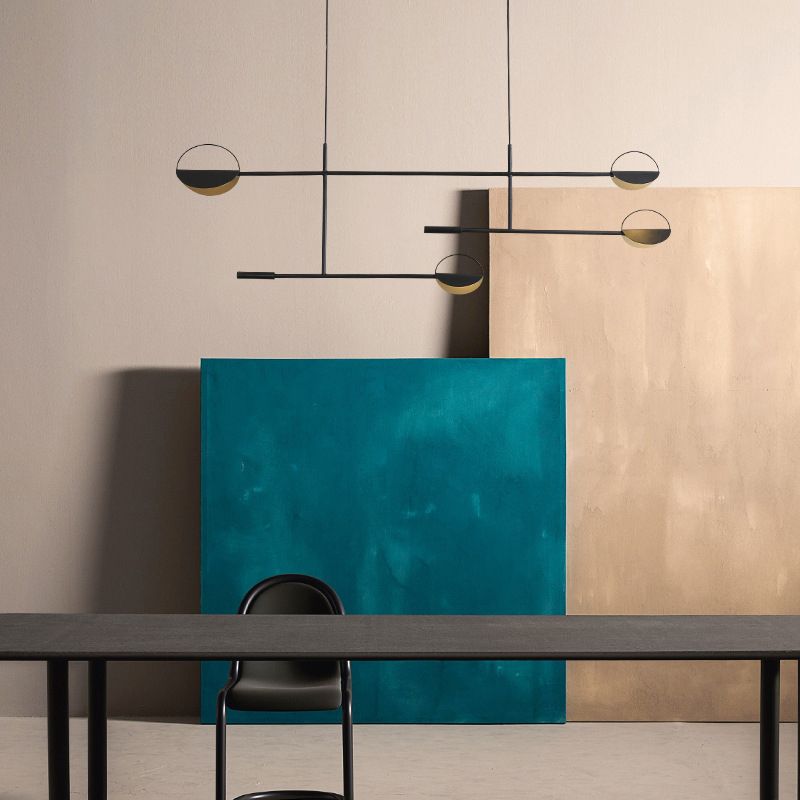 4-Light Golden/Black Island Lighting Modern Unique LED Ceiling Light for Dining Room