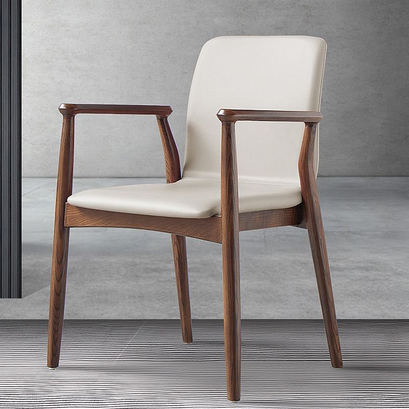 Contemporary Kitchen Dining Arm Chair Faux Leather Parsons Dining Chair