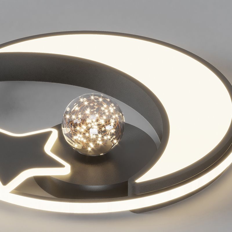 Bedroom Metal Flush Mount Light Fixture Contemporary Circle Flush Light Fixture