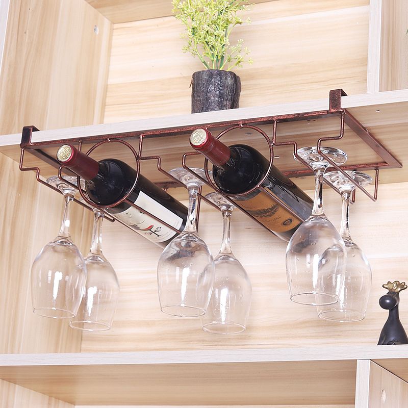 Industrial Hanging Wine Holder Metal Wine Glass Stemware Rack Holder