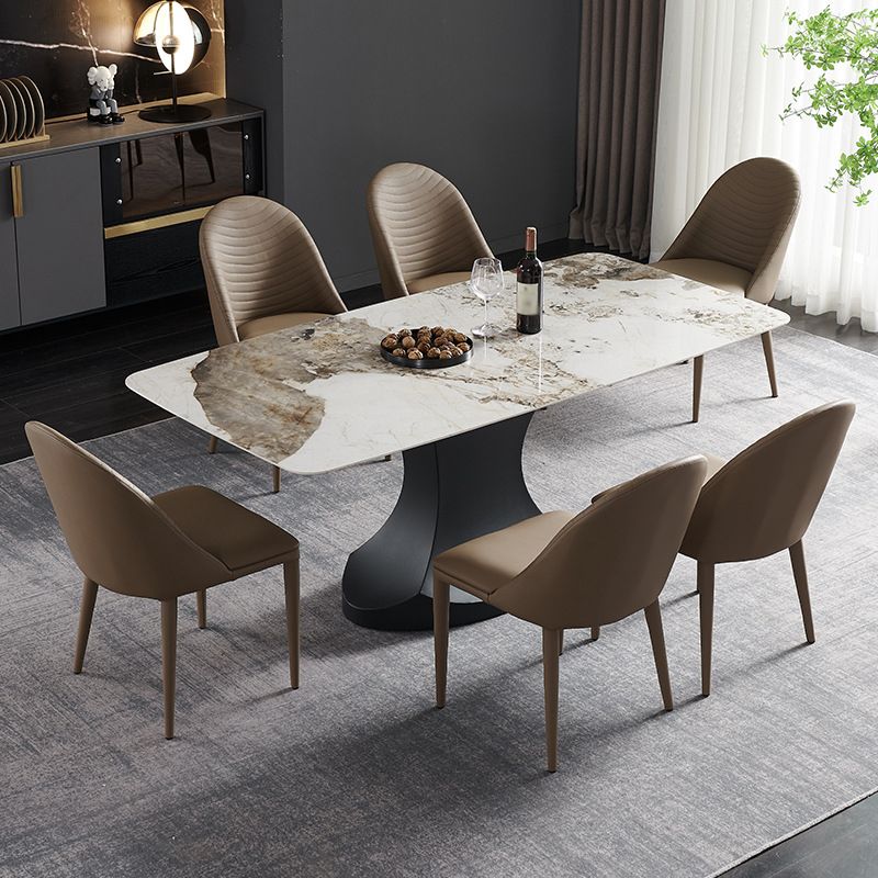 Modern Rectangle Sintered Stone Dining Table Set 1/3/4/5/7 Pieces Dining Set for Home Use