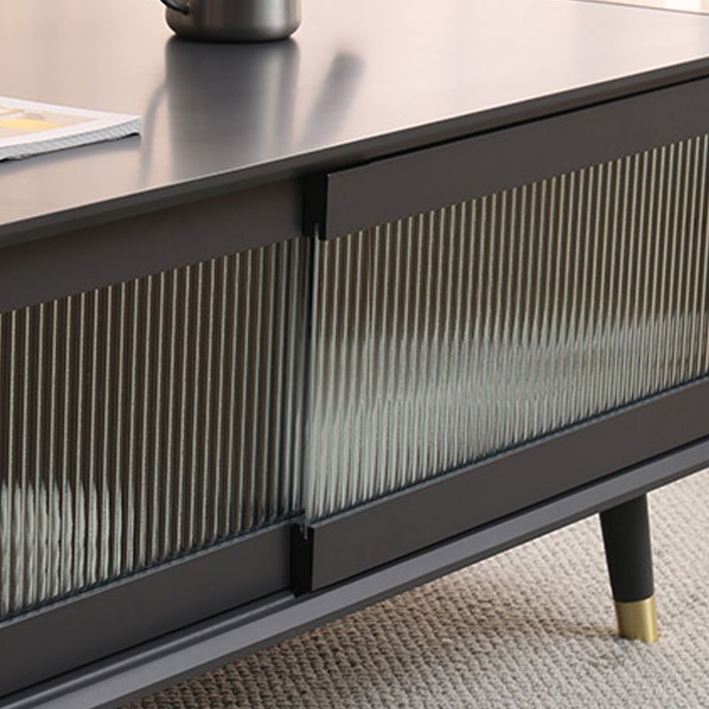 Solid Wood Rectangle Cocktail Table Modern No Distressing Single Coffee Table