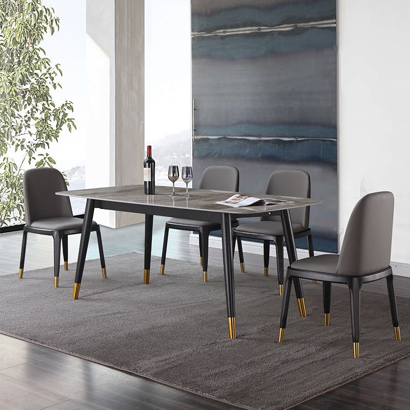 Modern Dining Set 1/4/5 Pcs Solid Wood Frame Dining Table and Chairs