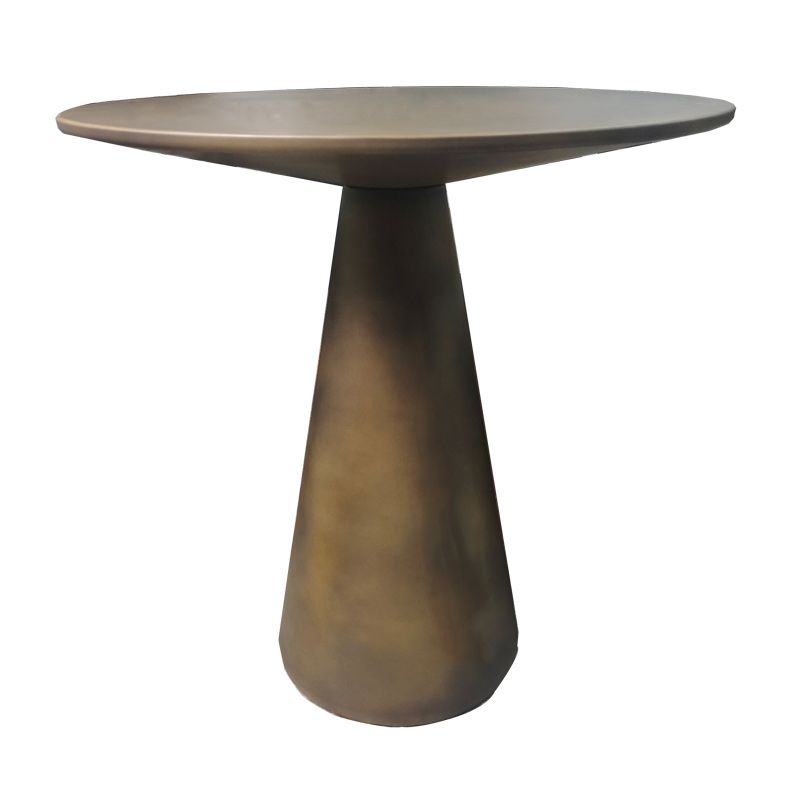 Round Pedestal Base Metal Table Medieval Modern Style Side Table