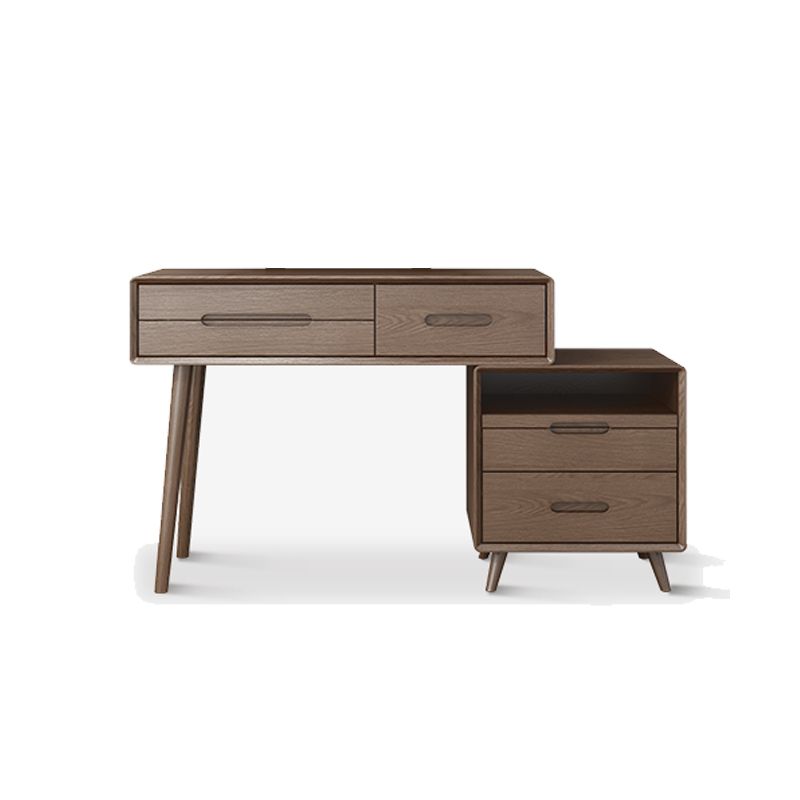 Solid Wood Makeup Vanity Desk Storage Box Makeup Vanity Set with Drawer