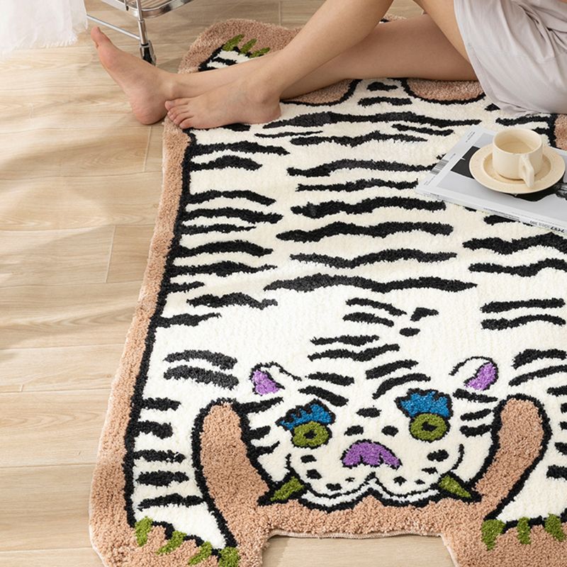 Novelty Color Mixed Modern Area Carpet Polyester Tiger Printing Indoor Rug Easy Care Carpet for Living Room