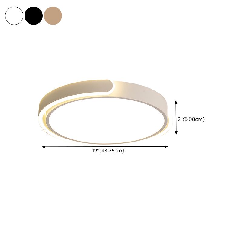 Modern Metal LED Flush Mount Circle Shape Ceiling Lamp with Acrylic Shade for Living Room