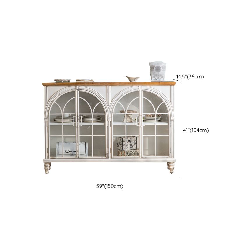 Glass Doors Display Stand Solid Wood Traditional Curio Cabinet