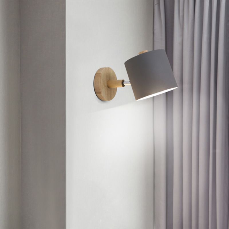 Illuminazione a parete cilindri in stile moderno metallo 1 lampada montata a parete per la testa