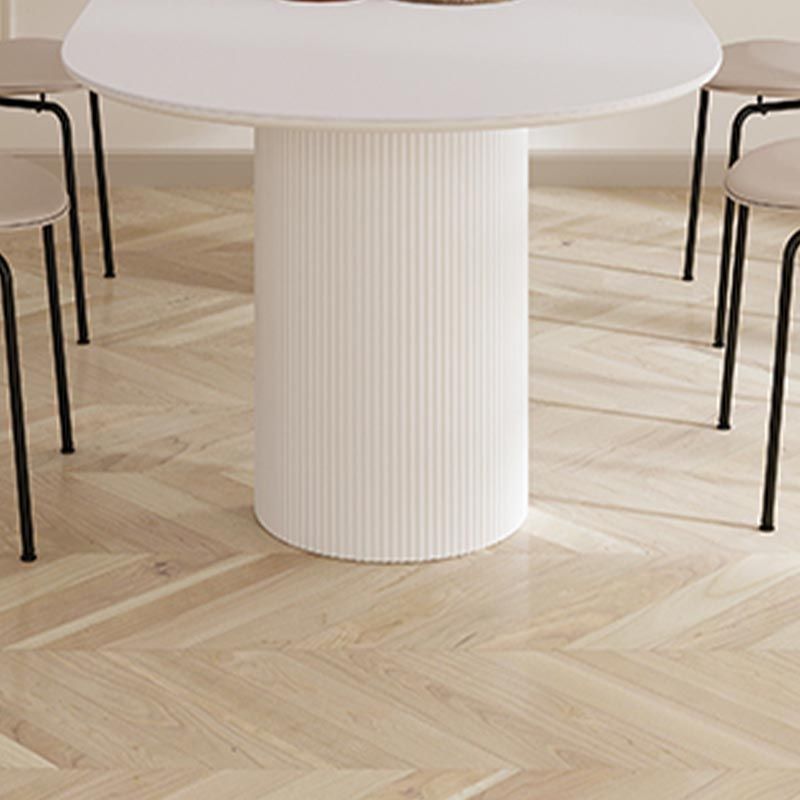Oval Solid Wood Dining Table Modern White-black Furniture with Double Pedestal for Office