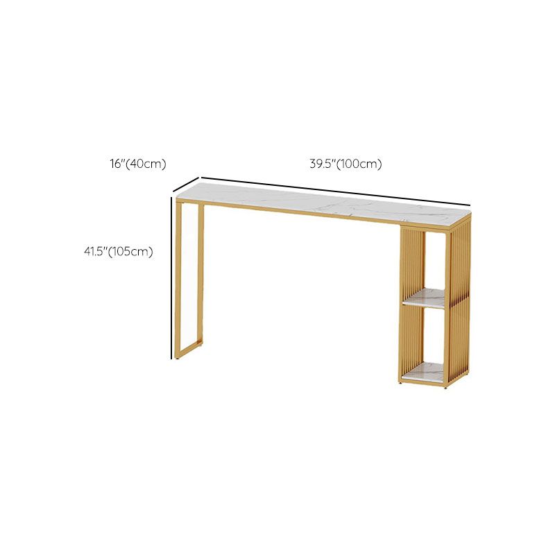 Glam Style Bar Table Set 1/3 Pieces Faux Marble Rectangle Counter Set