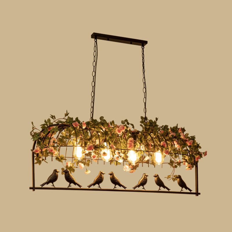Vogelkäfig Eisen hängen leichte Vintage Restaurant Island Anhänger Licht mit dekorativen Pflanzen
