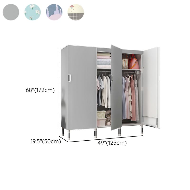 Hinged Wardrobe Armoire Modern with Legs Steel Wardrobe Closet for Home