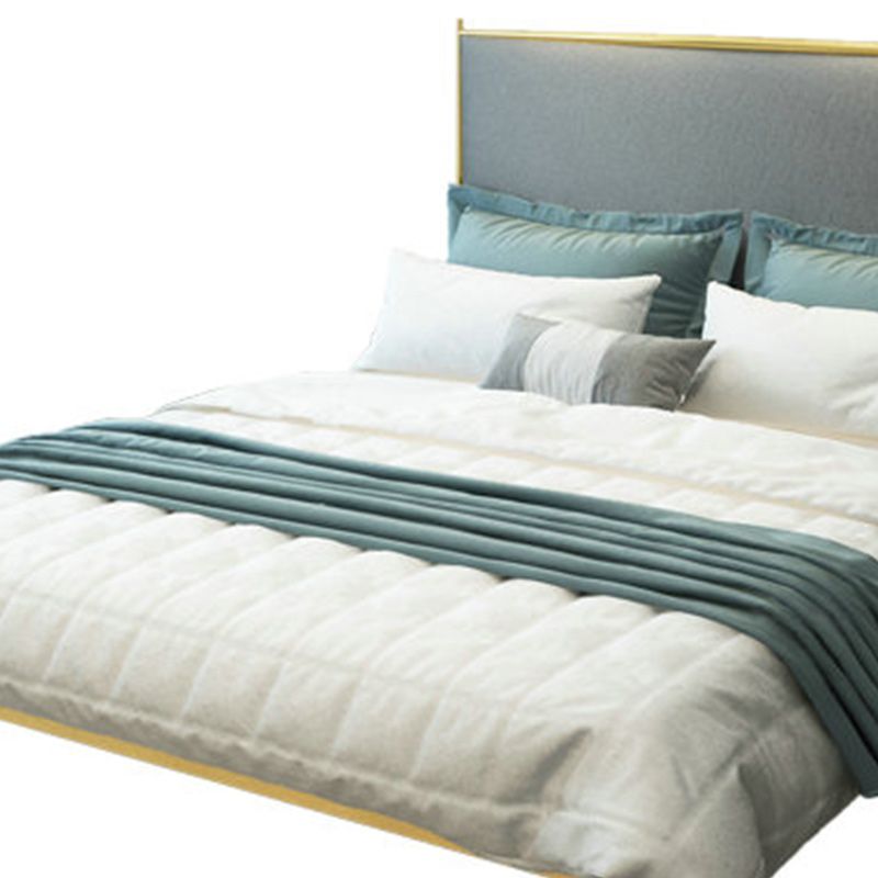 Modern Metal Platform Bed Standard Bed with Upholstered Headboard