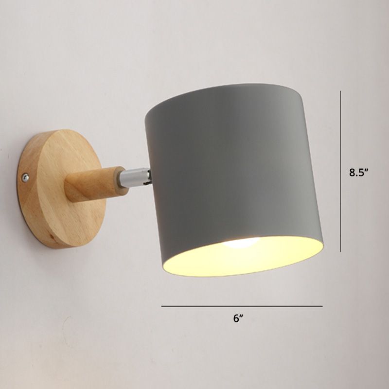 Rotatable Schatten Metall Wand montiert Lesen leichter Makkaronstil 1-Licht-Wandlampe für Schlafzimmer