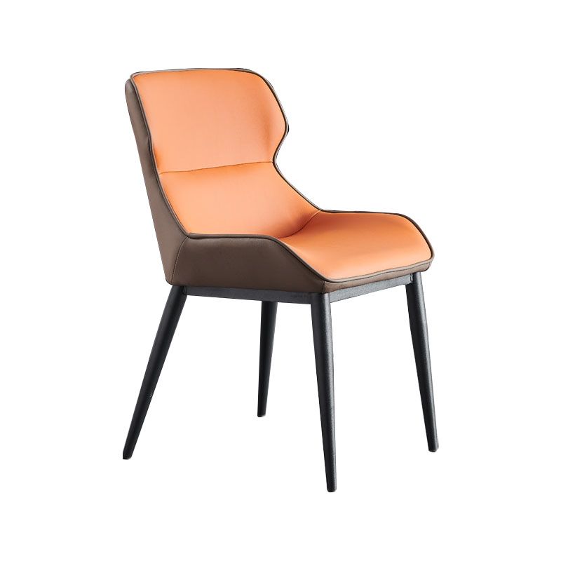 Contemporary Dining Wingback Side Chairs Arm Chair with Metal Legs for Kitchen