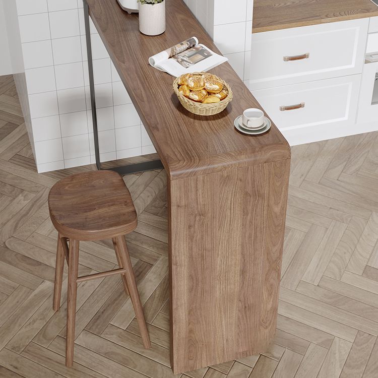 Pine Solid Wood Bar Pub Table Set 1/3 Pcs Rectangle Bar Table and Backless Stools