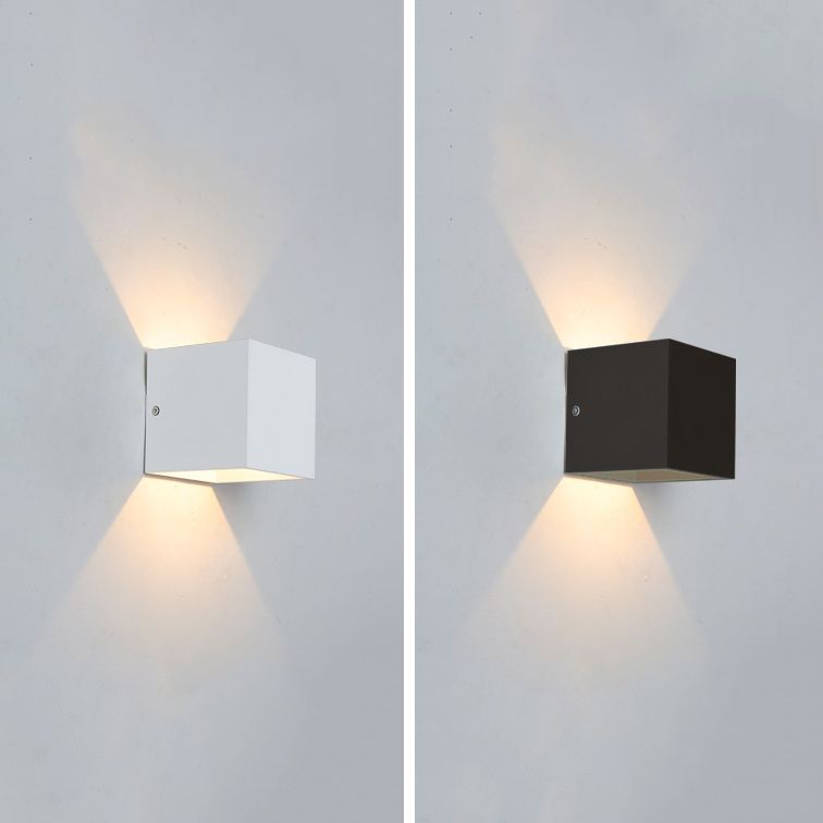 Moderner Stil Leuchte Würfel 2 Lichter Wandscheibe mit Metall für Schlafzimmer