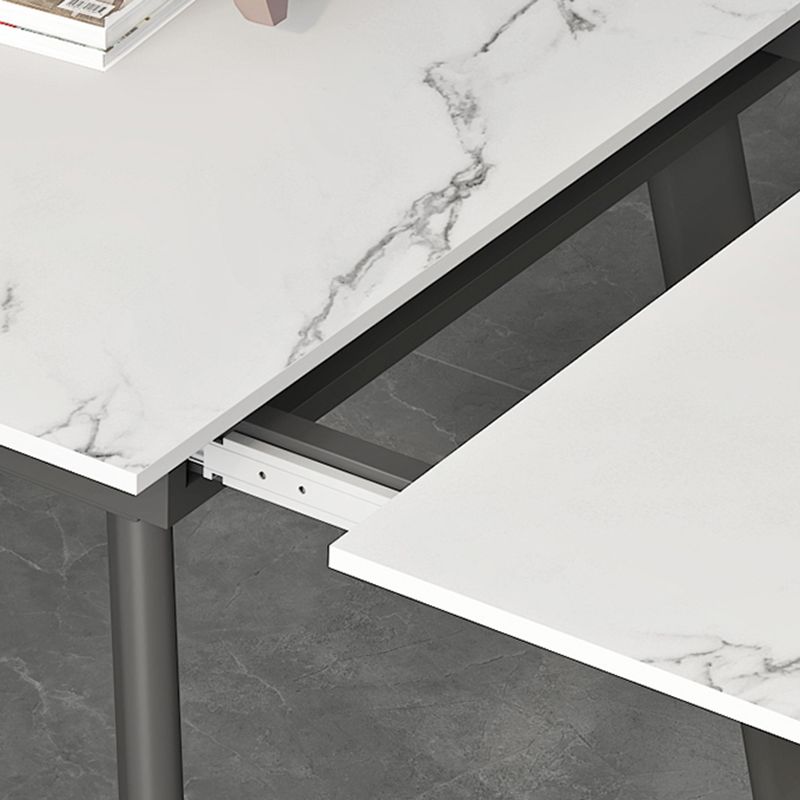Luxury Sintered Stone Top Table Extendable Rectangle Table with 4 Legs