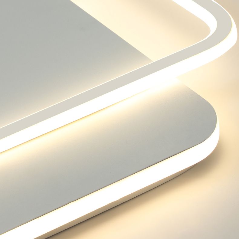 Modern LED Metal Flush Light White Flush Mount Ceiling Light for Living Room