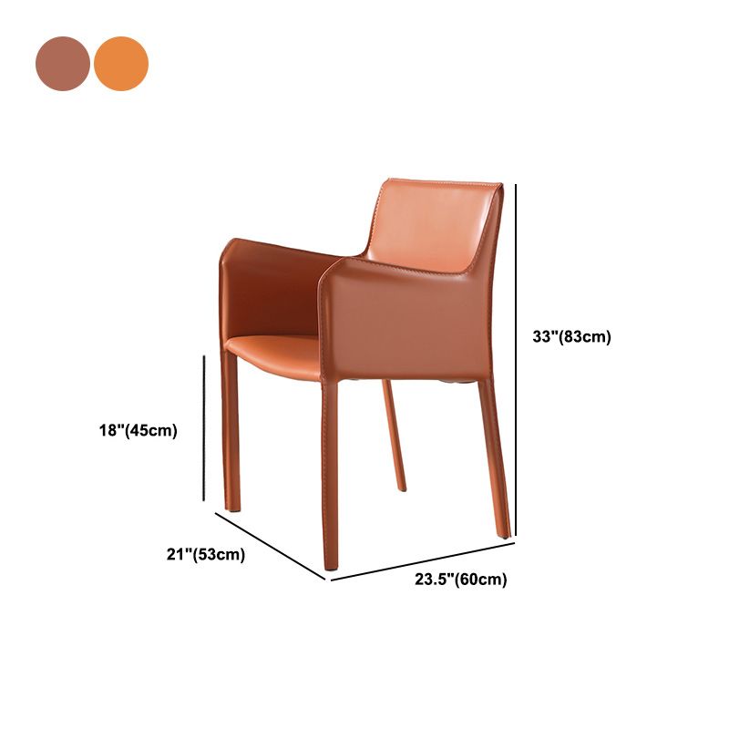 Low Back Side Chair with Leather Legs Metal Contemporary Dining Chair for Home