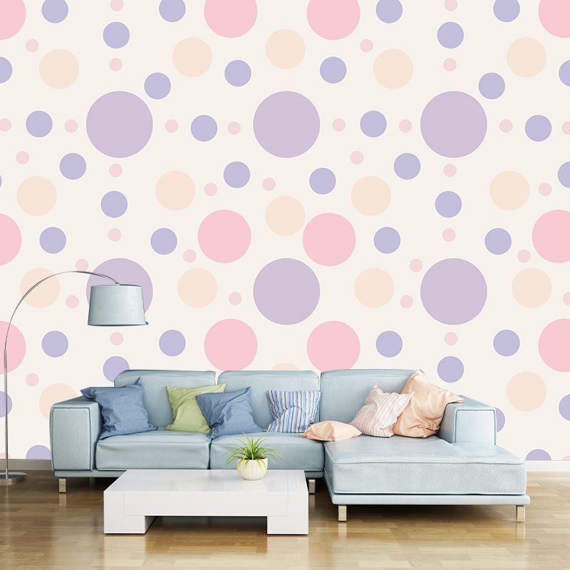 Modern Style Wall Mural Wallpaper Polka Dot Illustration Bedroom Wall Mural