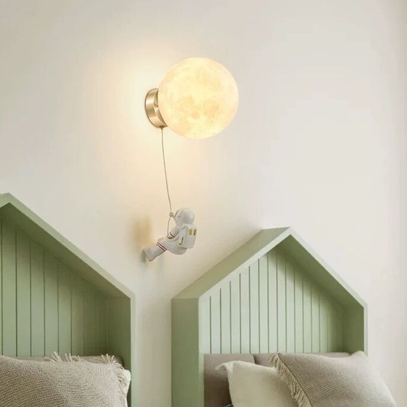 Cartoon Style Wall Light Ball Shape Wall Lamp for Children's Room (Included Doll)