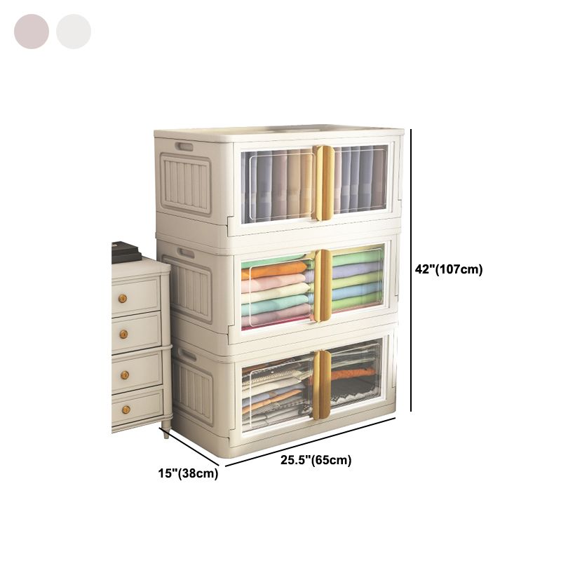 Contemporary Plastic Storage Cabinet Hinged Cabinet for Bedroom