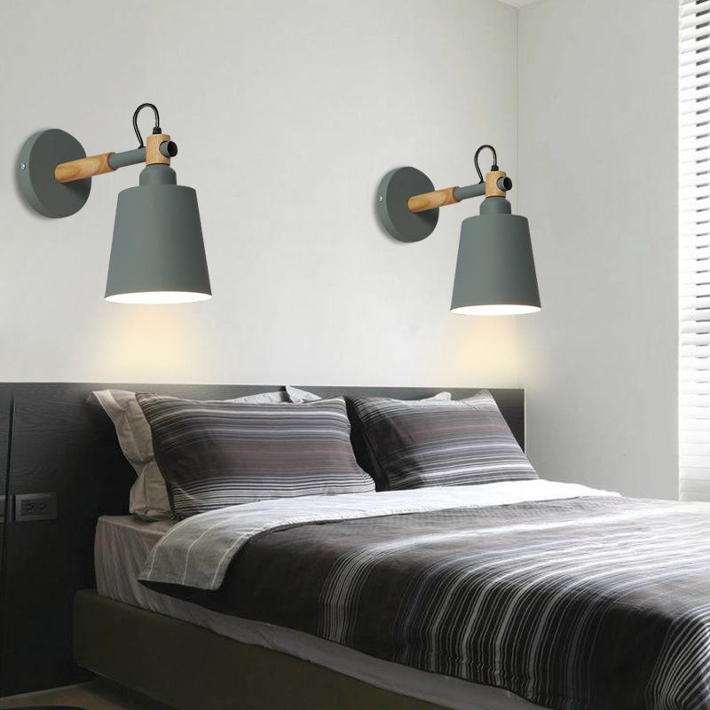 Macaron Empire Shape Wall Sconce Metal 1 Light Sconces for Bedroom