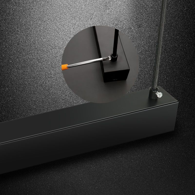 Modern Linear Island Chandelier Lights Metal 1 Light Flush Mount Chandelier