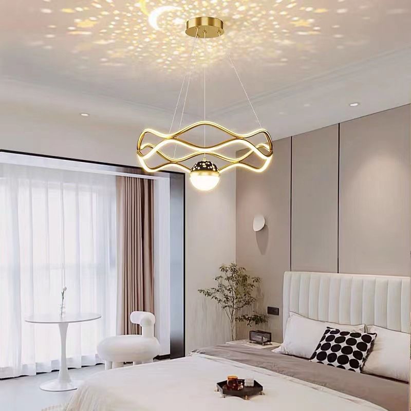 Nordic Linear Chandelier Metal 3 Lights Chandelier Pendant for Living Room
