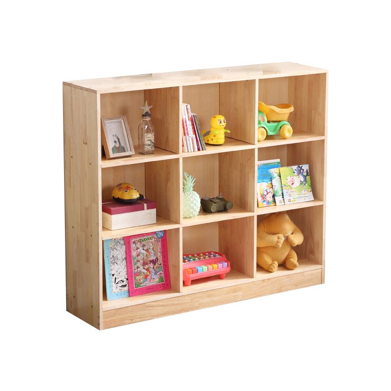 Contemporary Standard Bookshelf Wooden Natural Bookcase with Shelves