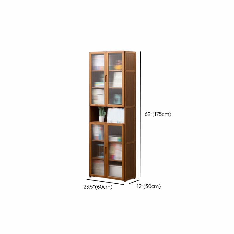 Contemporary Brown Accent Cabinet with Acrylic Doors Rectangle Cabinet