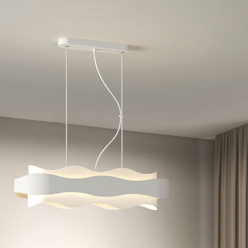 Modern Metal Pendant Light Geometric Shape Island Light with Acrylic Shade for Living Room